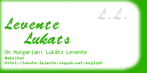 levente lukats business card